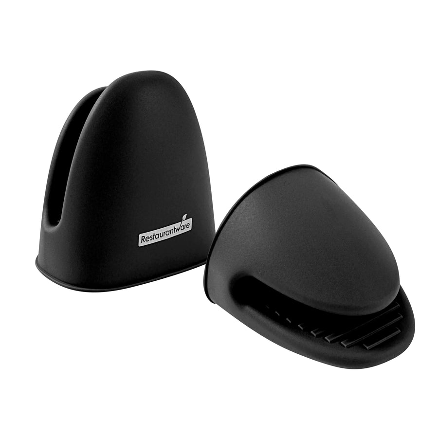 Restaurantware Comfy Grip Black SIlicone Oven Mitt Set, Heat-Resistant, 4.25 x 3.50 x 4.25In - Restaurant Equipment and Smallwares - Canadian Distribution