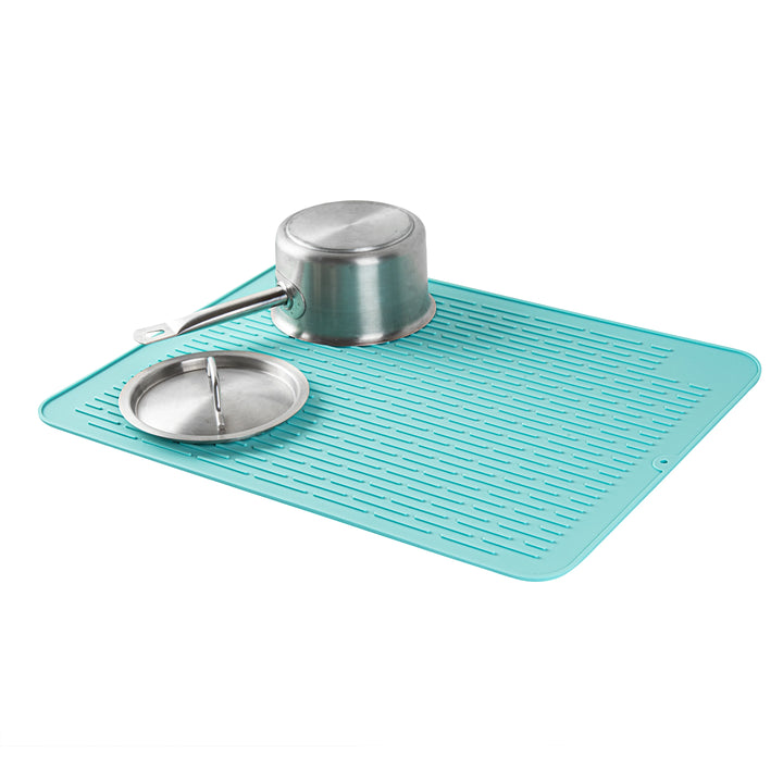 Restaurantware Comfy Grip Turquoise Silicone Drying Mat, Rectangular, 23 x 18In - Restaurant Equipment and Smallwares - Canadian Distribution - Ships Free Within Canada on Orders Above CAD $199