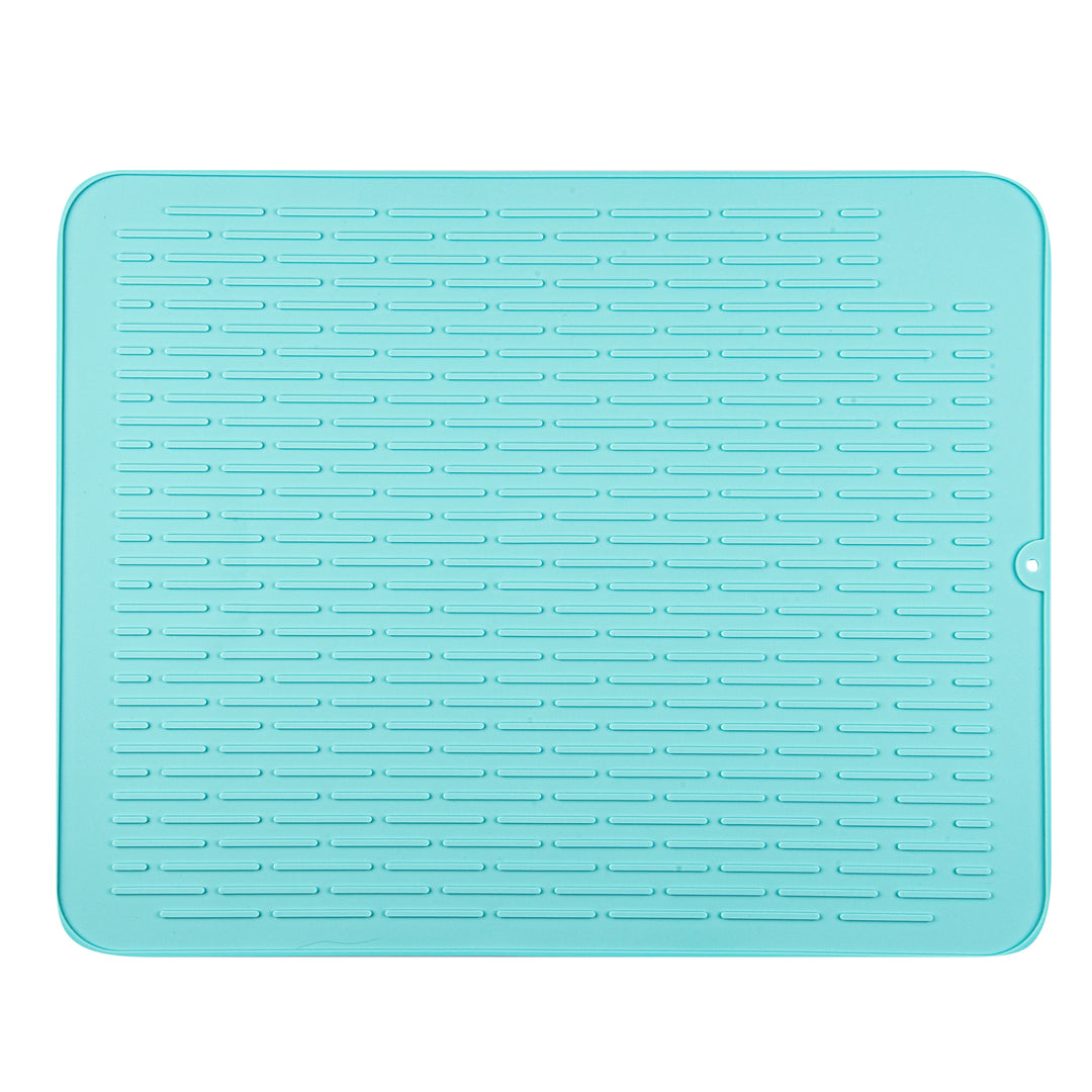 Restaurantware Comfy Grip Turquoise Silicone Drying Mat, Rectangular, 23 x 18In - Restaurant Equipment and Smallwares - Canadian Distribution