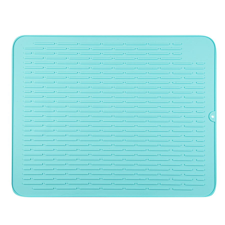 Restaurantware Comfy Grip Turquoise Silicone Drying Mat, Rectangular, 23 x 18In - Restaurant Equipment and Smallwares - Canadian Distribution