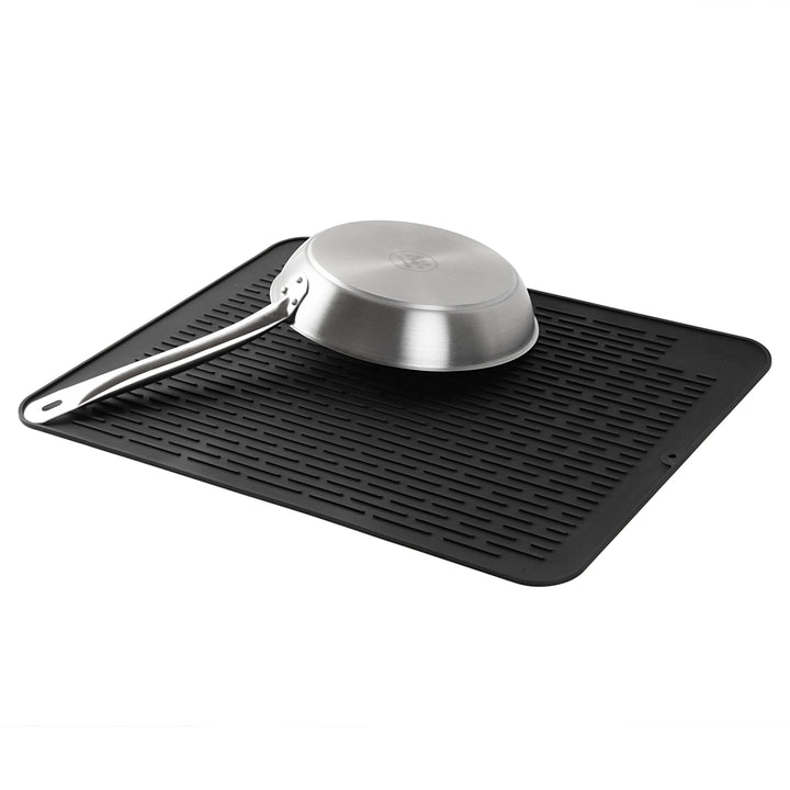 Restaurantware Comfy Grip Black Silicone Drying Mat, Rectangular, 23 x 18In - Restaurant Equipment and Smallwares - Canadian Distribution - Ships Free Within Canada on Orders Above CAD $199