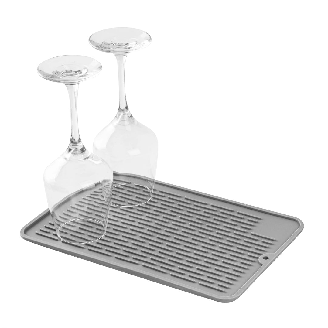 Restaurantware Comfy Grip Gray Silicone Drying Mat, Rectangular, 11.75 x 7.75In - Restaurant Equipment and Smallwares - Canadian Distribution - Ships Free Within Canada on Orders Above CAD $199