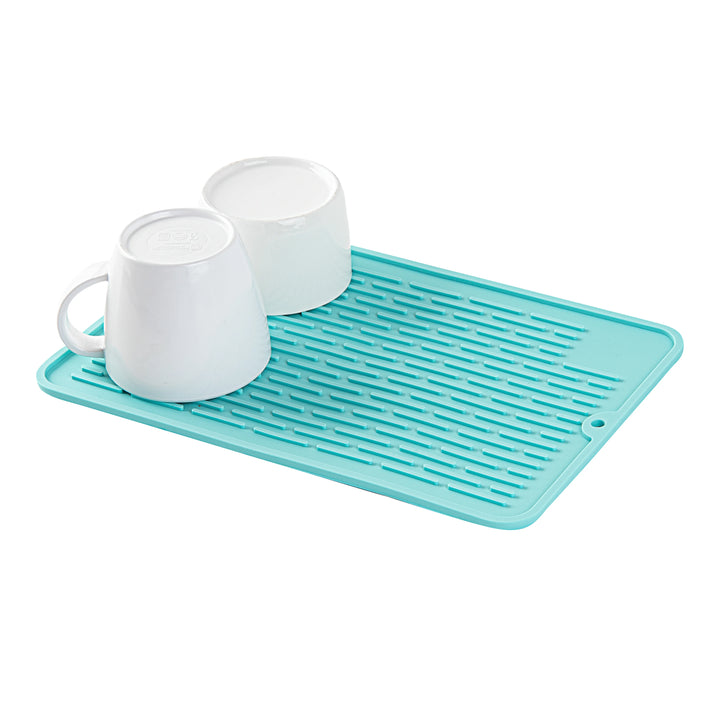 Restaurantware Comfy Grip Turquoise Silicone Drying Mat, Rectangular, 11.75 x 7.75In - Restaurant Equipment and Smallwares - Canadian Distribution - Ships Free Within Canada on Orders Above CAD $199