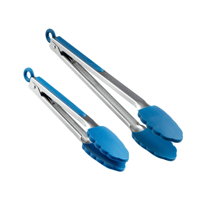 Restaurantware Met Lux Blue Stainless Steel Scalloped Tong Set, 12 x 1.75 x 2In - Restaurant Equipment and Smallwares - Canadian Distribution