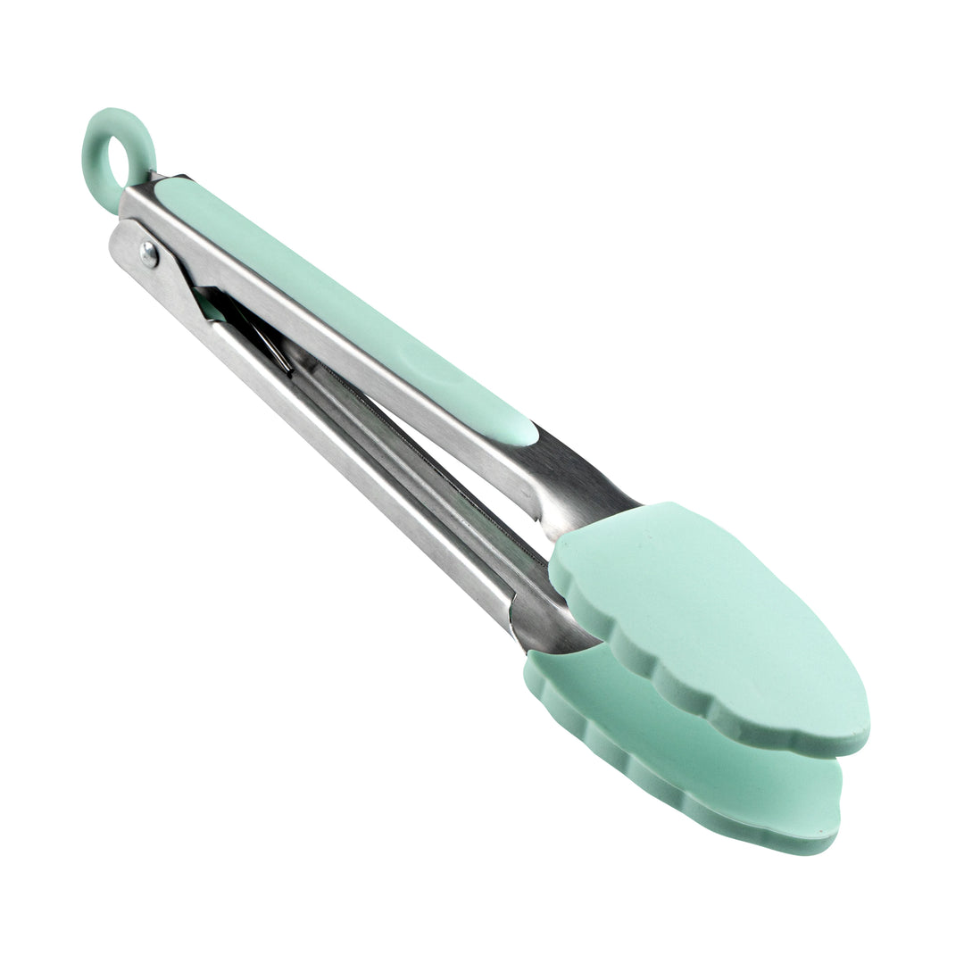 Restaurantware Met Lux Teal Stainless Steel Scalloped Tong, 9 x 1.50 x 1In - Restaurant Equipment and Smallwares - Canadian Distribution