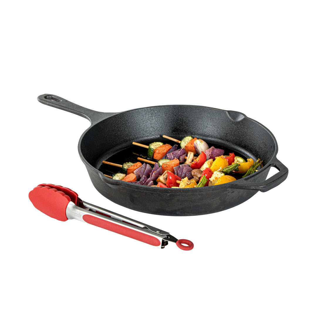 Restaurantware Met Lux Red Stainless Steel Scalloped Tong, 9 x 1.50 x 1In - Restaurant Equipment and Smallwares - Canadian Distribution - Ships Free Within Canada on Orders Above CAD $199
