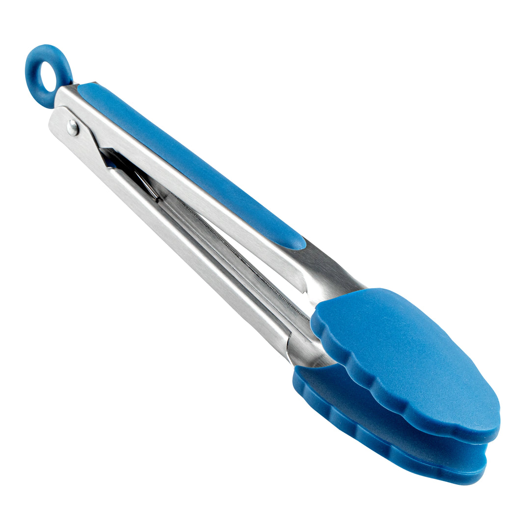 Restaurantware Met Lux Blue Stainless Steel Scalloped Tong, 9 x 1.50 x 1In - Restaurant Equipment and Smallwares - Canadian Distribution