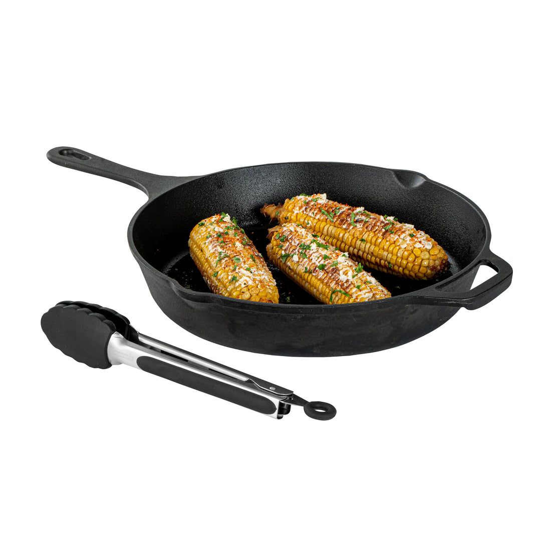 Restaurantware Met Lux Black Stainless Steel Scalloped Tong, 9 x 1.50 x 1In - Restaurant Equipment and Smallwares - Canadian Distribution - Ships Free Within Canada on Orders Above CAD $199
