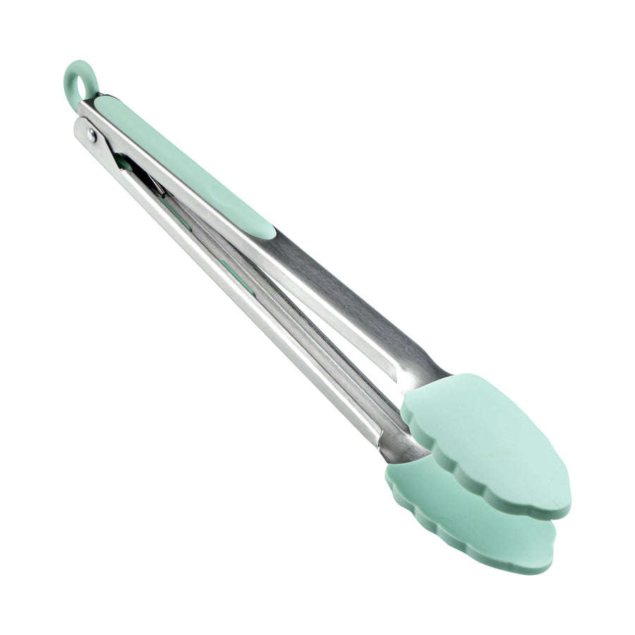 Restaurantware Met Lux Teal Stainless Steel Scalloped Tong, 12 x 1.75 x 1In - Restaurant Equipment and Smallwares - Canadian Distribution