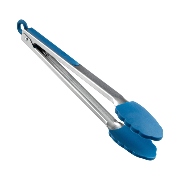 Restaurantware Met Lux Blue Stainless Steel Scalloped Tong, 12 x 1.75 x 1In - Restaurant Equipment and Smallwares - Canadian Distribution