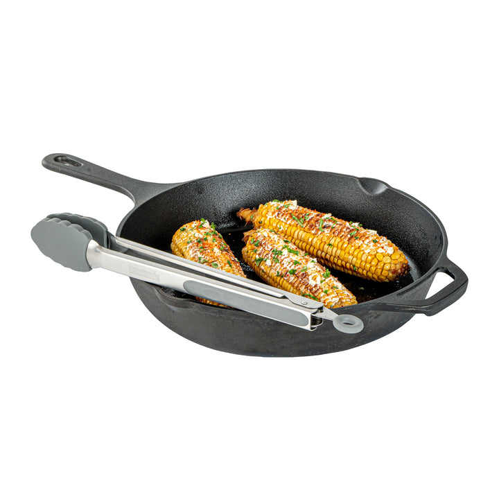 Restaurantware Met Lux Gray Stainless Steel Scalloped Tong, 12 x 1.75 x 1In - Restaurant Equipment and Smallwares - Canadian Distribution - Ships Free Within Canada on Orders Above CAD $199