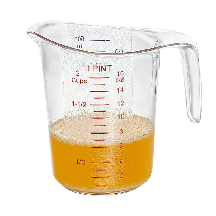 Restaurantware RW Base 1Qt Clear Plastic Measuring Cups, 5.25 x 3.75 x 5In - Restaurant Equipment and Smallwares - Canadian Distribution - Ships Free Within Canada on Orders Above CAD $199