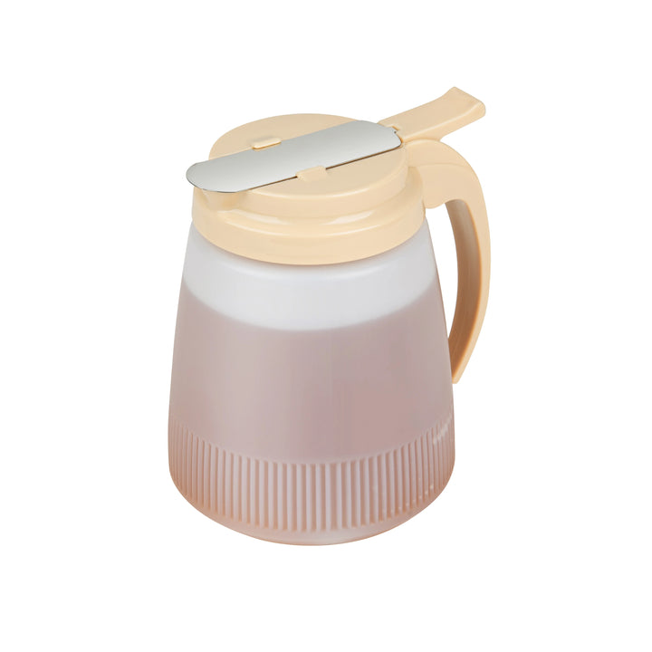 Restaurantware RW Base 32 Ounce Syrup Dispensers, Beige, Plastic, 5.50 x 4.50 x 5.75 Inch - Restaurant Equipment and Smallwares - Canadian Distribution - Ships Free Within Canada on Orders Above CAD $199