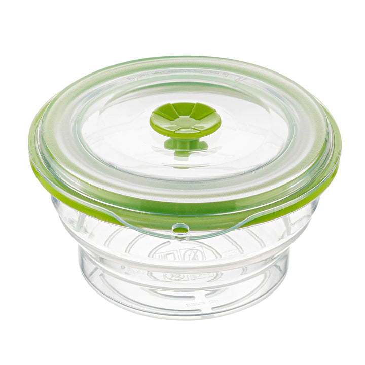 Restaurantware Fresh Hero 16 Ounce Airtight Collapsible Food Storage Containers, Green, Silicone, 5.75 x 5.75 x 2.75 Inch, includes Vented Lid - Restaurant Equipment and Smallwares - Canadian Distribution