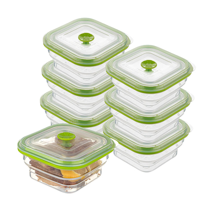 Restaurantware Fresh Hero 16 Ounce Airtight Collapsible Food Storage Containers, Green, Silicone, 5.25 x 5.25 x 2.75 Inch, includes Vented Lid - Restaurant Equipment and Smallwares - Canadian Distribution