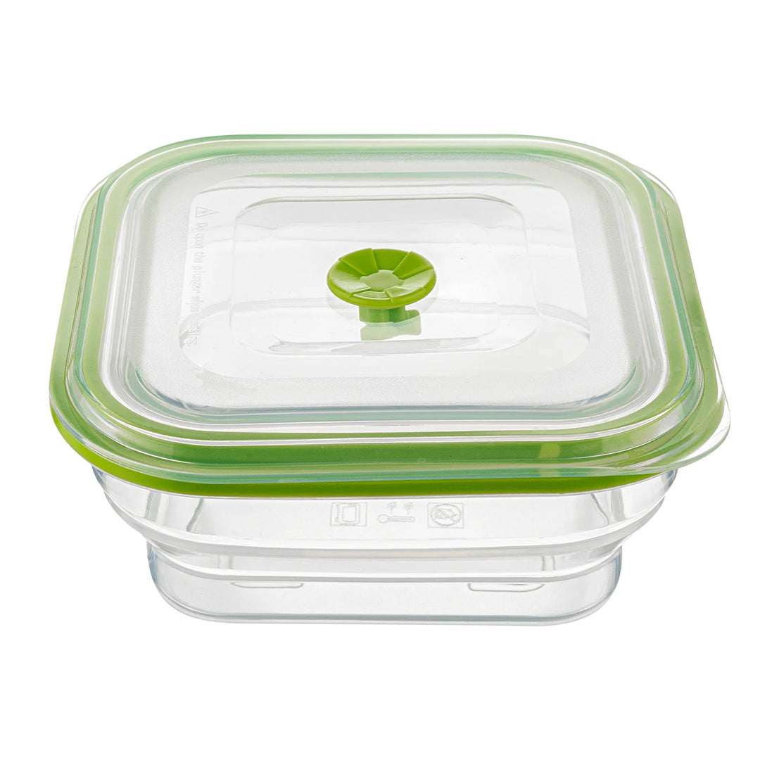 Restaurantware Fresh Hero 37 Ounce Airtight Collapsible Food Storage Containers, Green, Silicone, 7 x 7 x 3 Inch, includes Vented Lid - Restaurant Equipment and Smallwares - Canadian Distribution