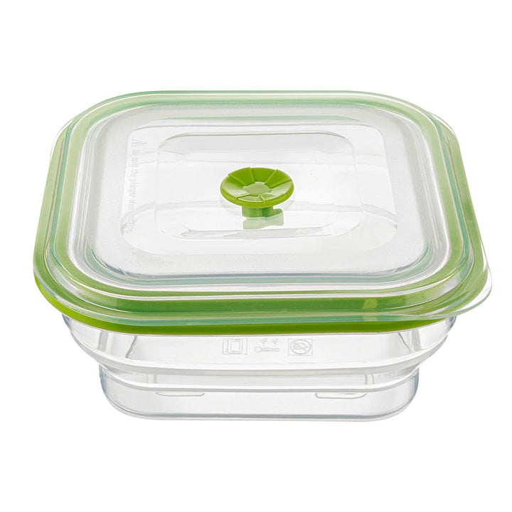 Restaurantware Fresh Hero 37 Ounce Airtight Collapsible Food Storage Containers, Green, Silicone, 7 x 7 x 3 Inch, includes Vented Lid - Restaurant Equipment and Smallwares - Canadian Distribution