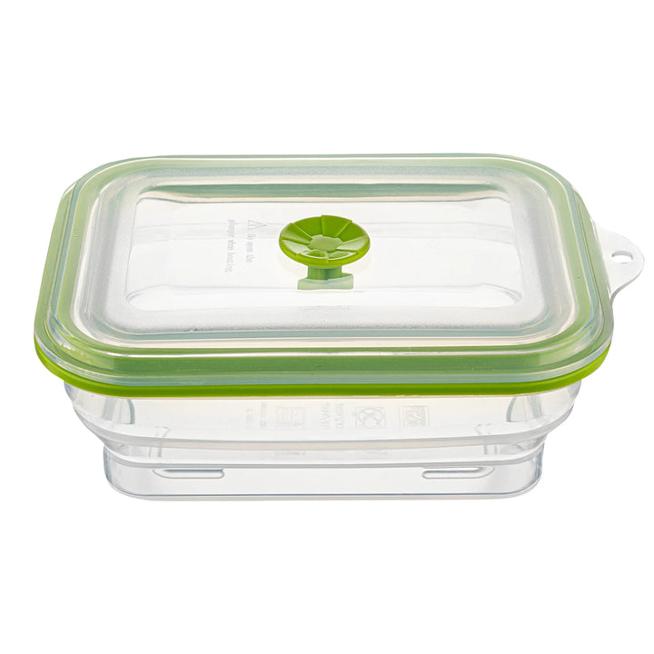 Restaurantware Fresh Hero 32 Ounce Airtight Collapsible Food Storage Containers, Green, Silicone, 7.75 x 5.50 x 2.75 Inch, includes Vented Lid - Restaurant Equipment and Smallwares - Canadian Distribution