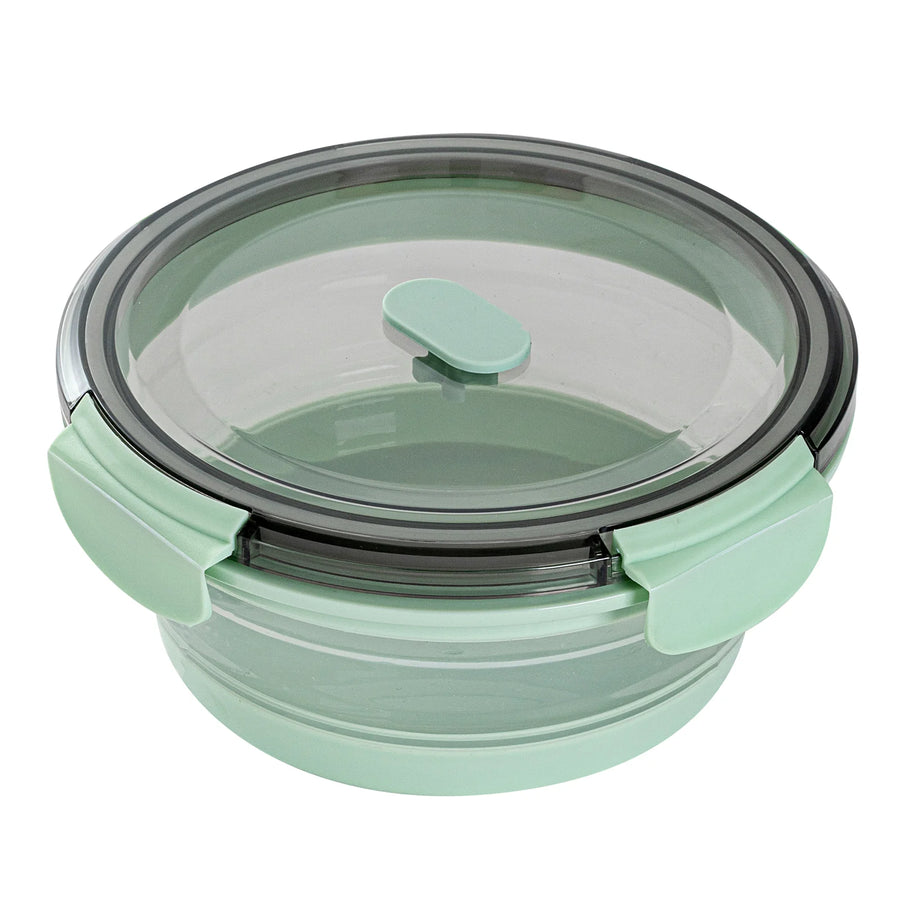 Restaurantware Fresh Hero 34 Ounce Airtight Collapsible Food Storage Containers, Green, Silicone, 7.25 x 7.25 x 3 Inch, includes Vented Lid - Restaurant Equipment and Smallwares - Canadian Distribution