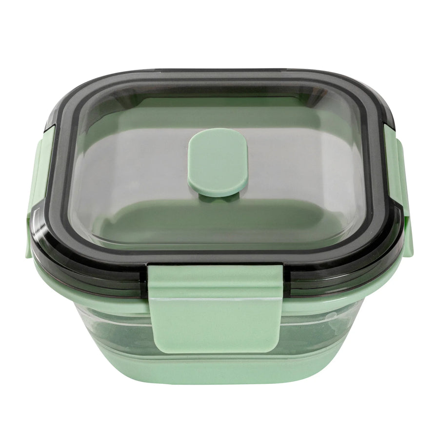 Restaurantware Fresh Hero 17 Ounce Airtight Collapsible Food Storage Containers, Green, Silicone, 5.50 x 5.50 x 2.75 Inch, includes Vented Lid - Restaurant Equipment and Smallwares - Canadian Distribution