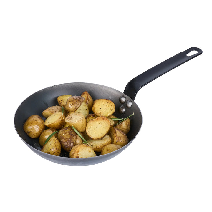 Restaurantware Met Lux 9 Inch Fry Pans, Carbon Steel, Black - Restaurant Equipment and Smallwares - Canadian Distribution - Ships Free Within Canada on Orders Above CAD $199