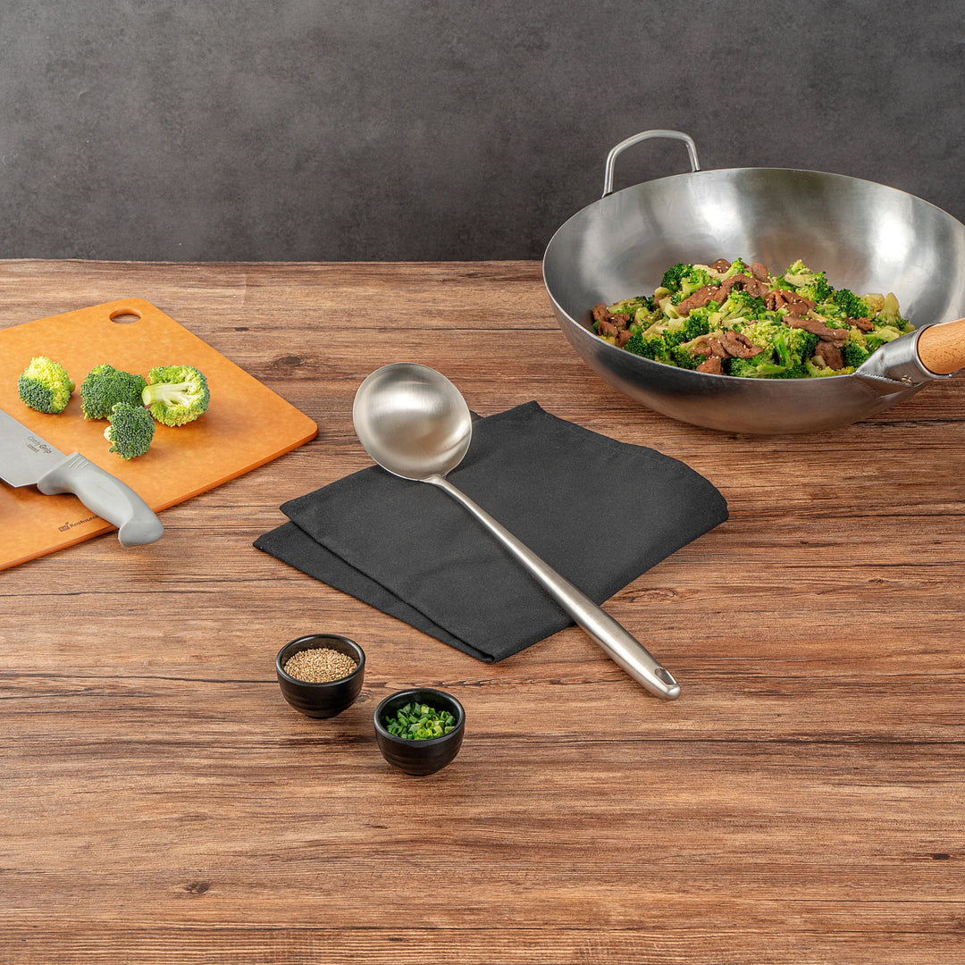 Restaurantware Motomori 17 Inch Wok Ladles, Stainless Steel - Restaurant Equipment and Smallwares - Canadian Distribution - Ships Free Within Canada on Orders Above CAD $199