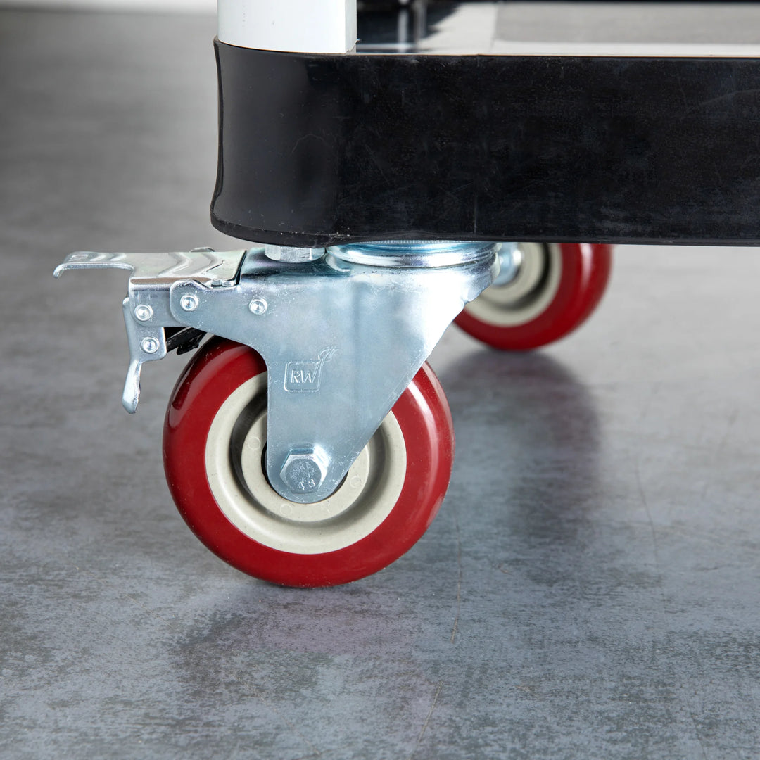 Restaurantware RW Hardware 4 Inch Swivel Plate Casters, Red, includes Breaks & Mounting Hardware - Restaurant Equipment and Smallwares - Canadian Distribution - Ships Free Within Canada on Orders Above CAD $199