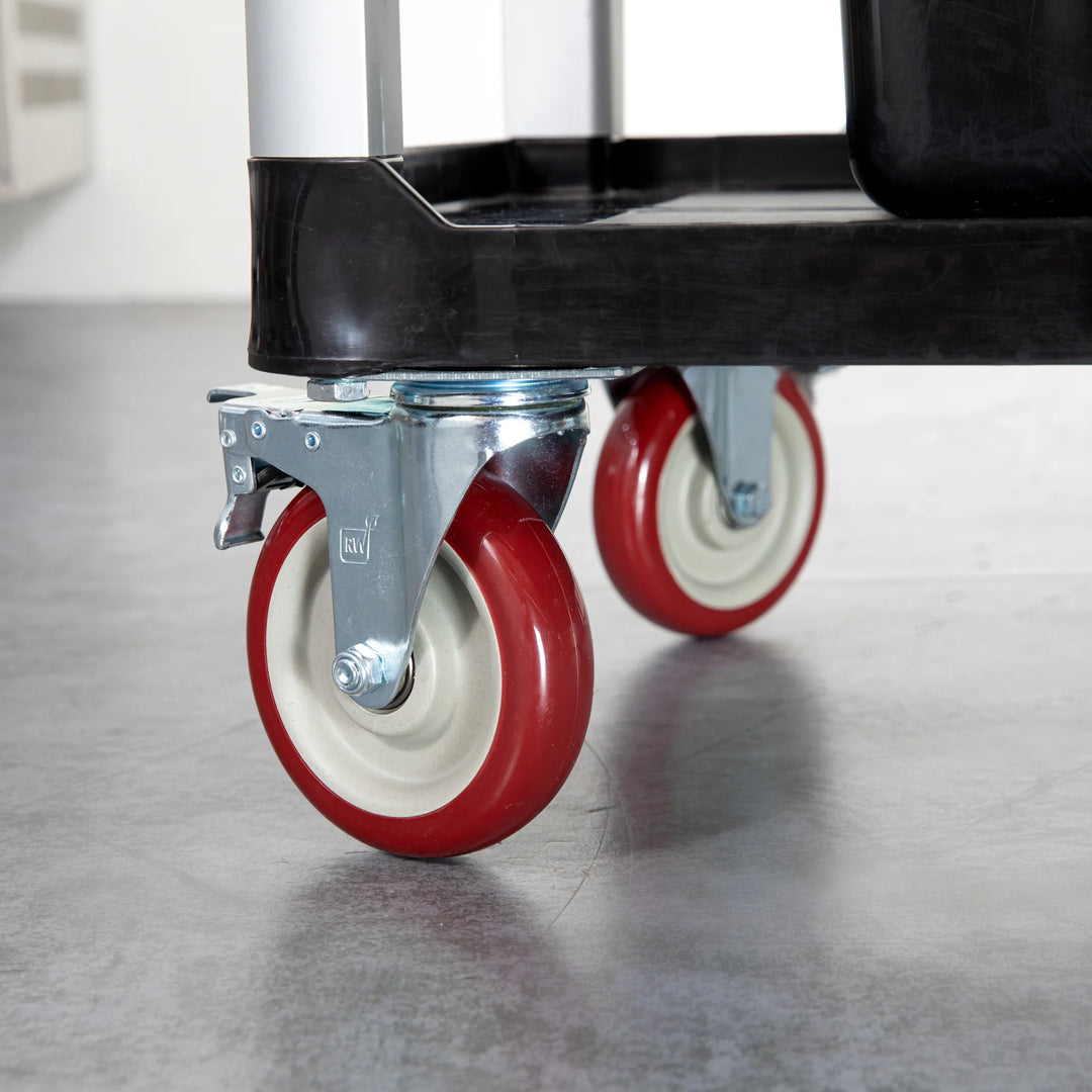 Restaurantware RW Hardware 5 Inch Swivel Plate Casters, Red, includes Breaks & Mounting Hardware - Restaurant Equipment and Smallwares - Canadian Distribution - Ships Free Within Canada on Orders Above CAD $199
