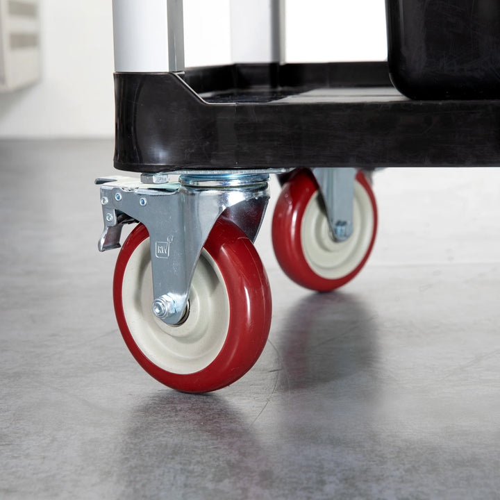 Restaurantware RW Hardware 5 Inch Swivel Plate Casters, Red, includes Breaks & Mounting Hardware - Restaurant Equipment and Smallwares - Canadian Distribution - Ships Free Within Canada on Orders Above CAD $199