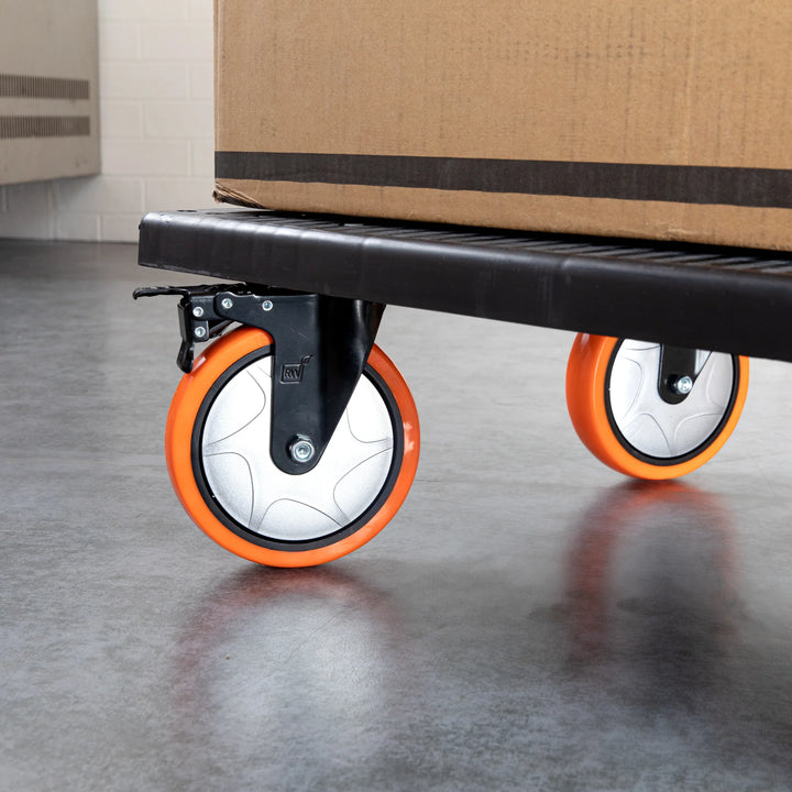 Restaurantware RW Hardware 6 Inch Swivel Plate Casters, Heavy-Duty, Orange, includes Breaks & Mounting Hardware - Restaurant Equipment and Smallwares - Canadian Distribution - Ships Free Within Canada on Orders Above CAD $199