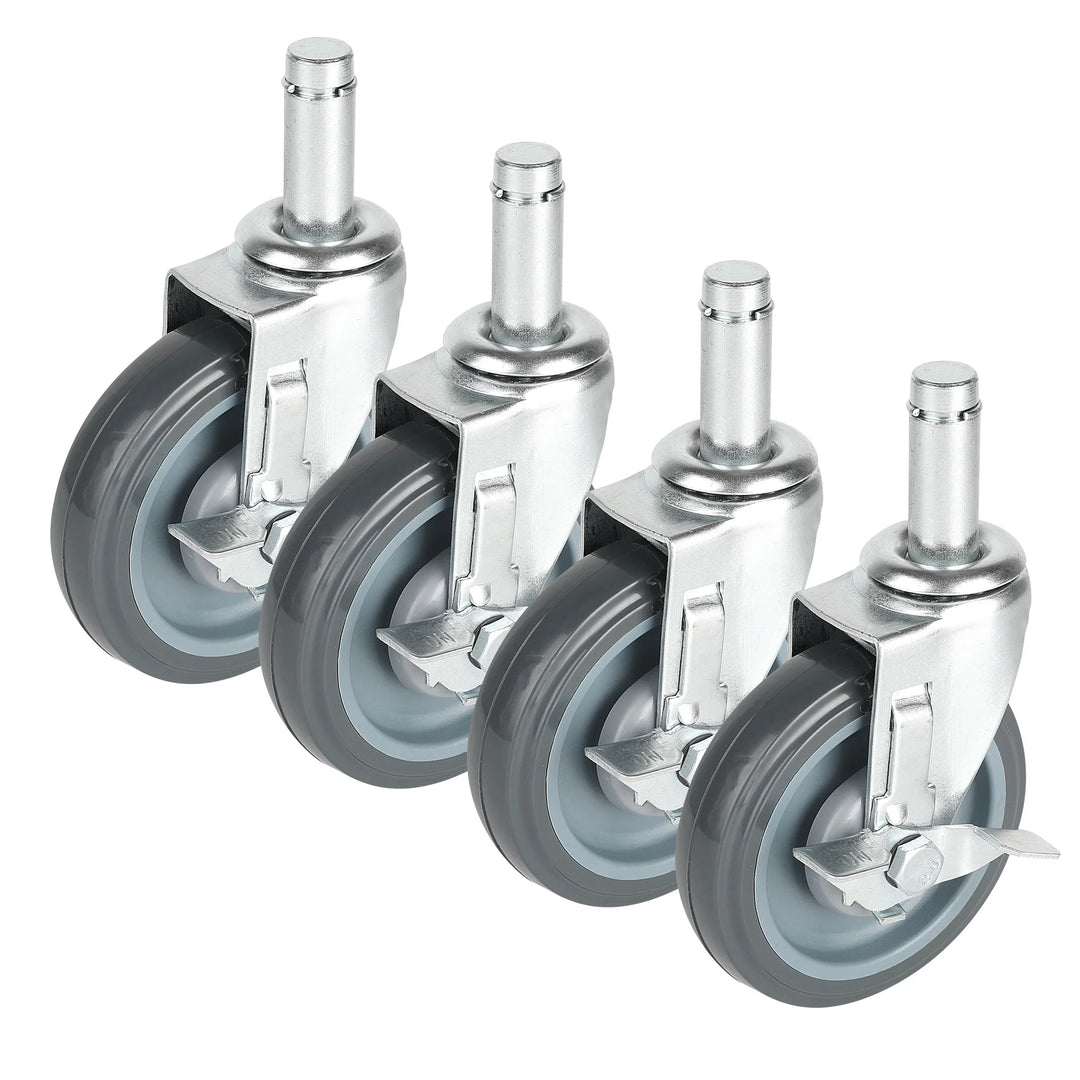 Restaurantware RW Base 5 Inch Swivel Stem Casters, with Breaks, for Gray Shelf Kit - Restaurant Equipment and Smallwares - Canadian Distribution - Ships Free Within Canada on Orders Above CAD $199