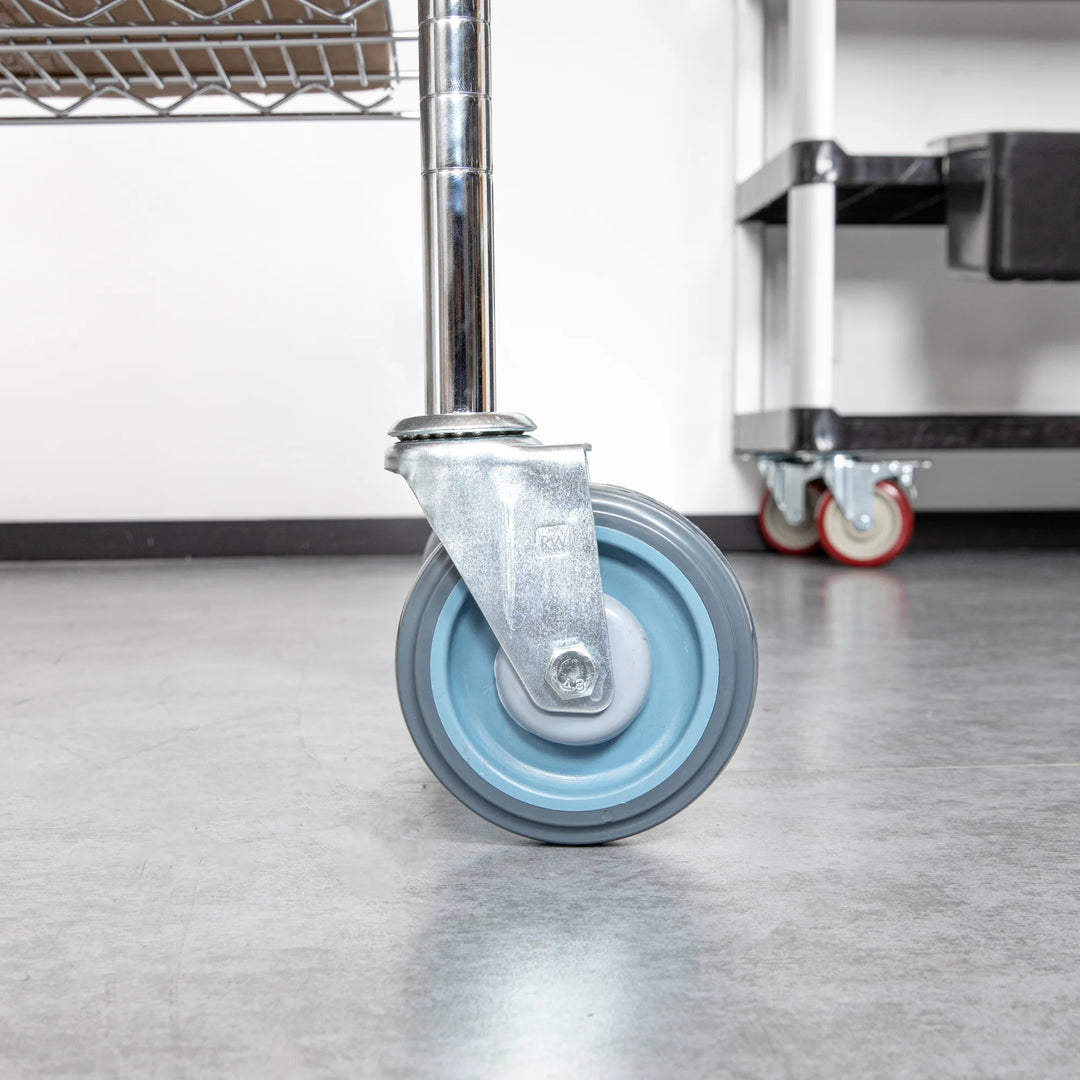 Restaurantware RW Base 5 Inch Swivel Stem Casters, with Breaks, for Gray Shelf Kit - Restaurant Equipment and Smallwares - Canadian Distribution - Ships Free Within Canada on Orders Above CAD $199