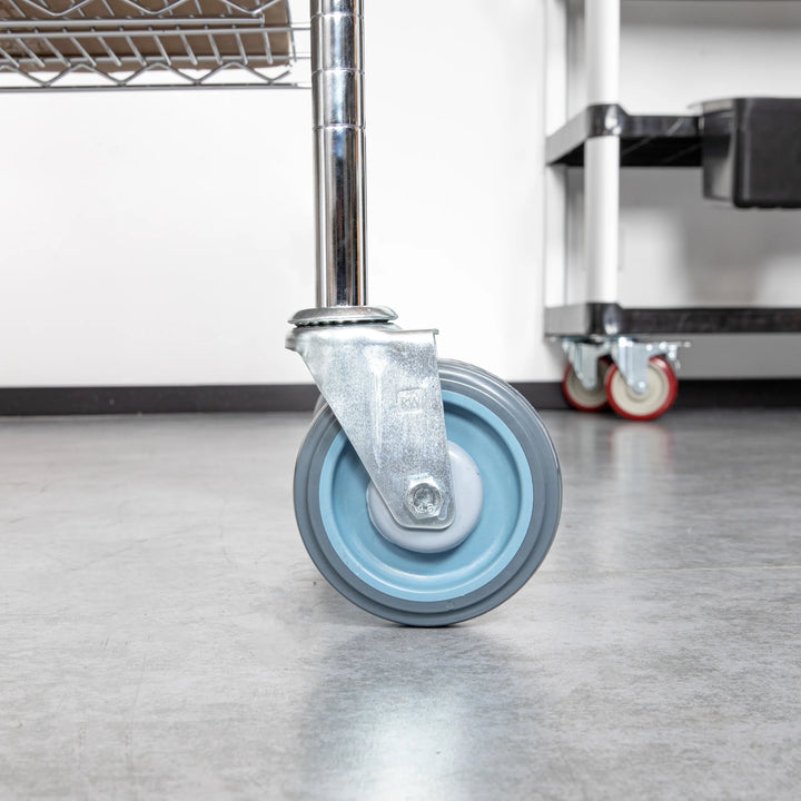 Restaurantware RW Base 5 Inch Swivel Stem Casters, with Breaks, for Gray Shelf Kit - Restaurant Equipment and Smallwares - Canadian Distribution - Ships Free Within Canada on Orders Above CAD $199
