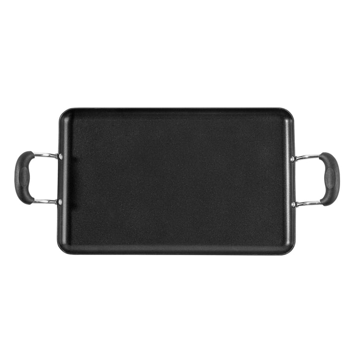 Restaurantware Met Lux 16.50 x 10.50 Inch Non-Stick Double-Burner Griddles, Bakelite Handles, Aluminum - Restaurant Equipment and Smallwares - Canadian Distribution - Ships Free Within Canada on Orders Above CAD $199
