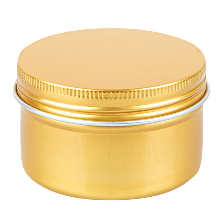 Restaurantware RW Base 4oz Tin Containers, Gold, Round, with Screw Lid - Restaurant Equipment and Smallwares - Canadian Distribution