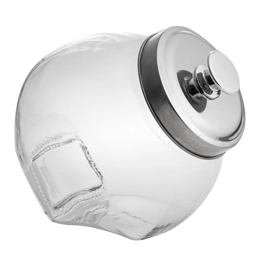 Restaurantware Vetri 0.3 Gallon Penny Jar, Glass, with Chrome Lid, 3.5 x 3.5 x 6.25In - Restaurant Equipment and Smallwares - Canadian Distribution
