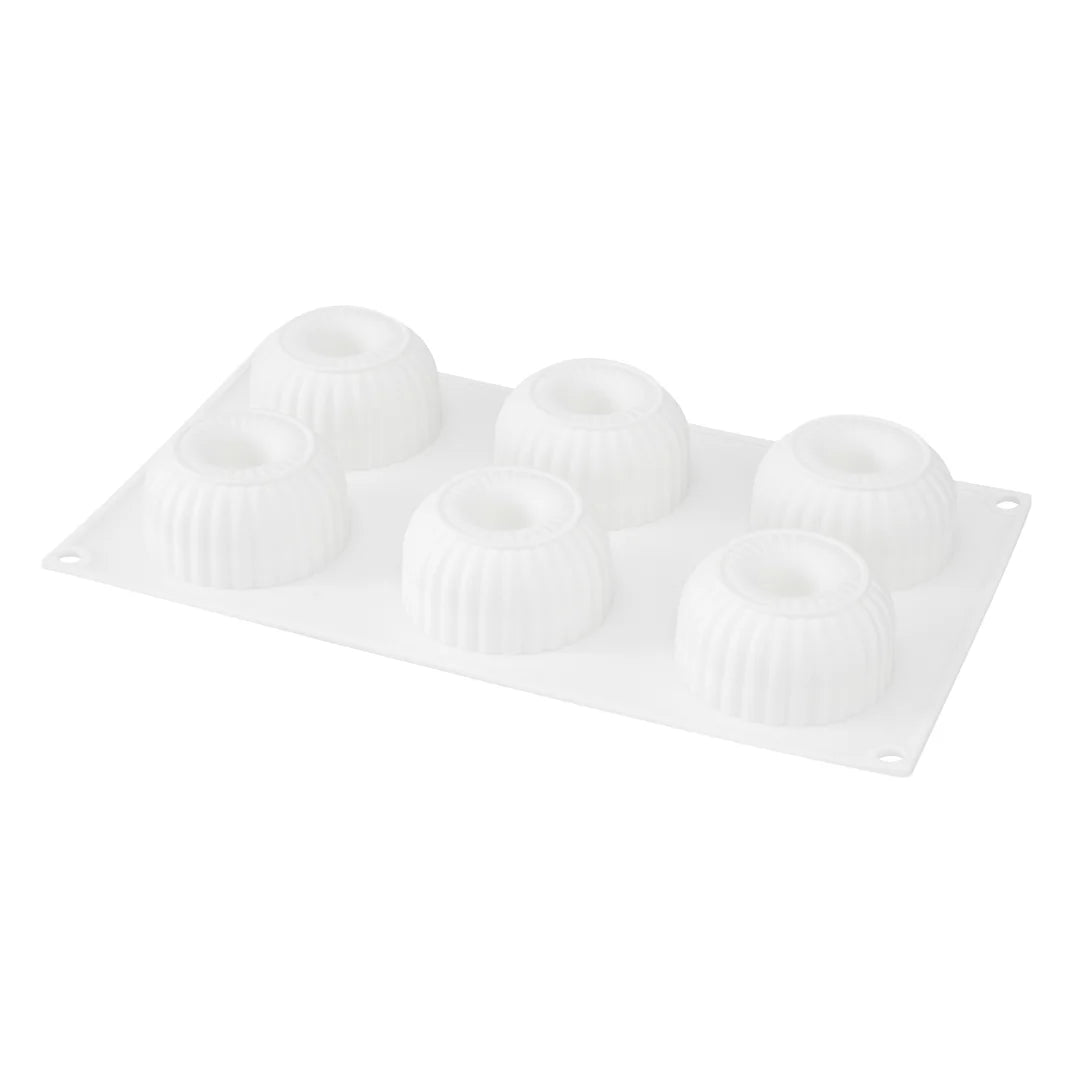 Restaurantware Pastry Tek 6-Compartment Silicone Ridged Donut Molds - Restaurant Equipment and Smallwares - Canadian Distribution