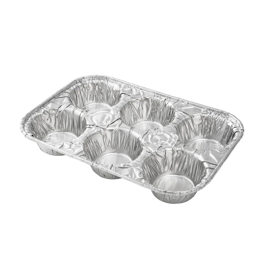 Restaurantware Pastry Tek 6-Compartment Silver Aluminum Muffin & Cupcake Pans, 9.5 X 6.5 X 1.5In - Restaurant Equipment and Smallwares - Canadian Distribution