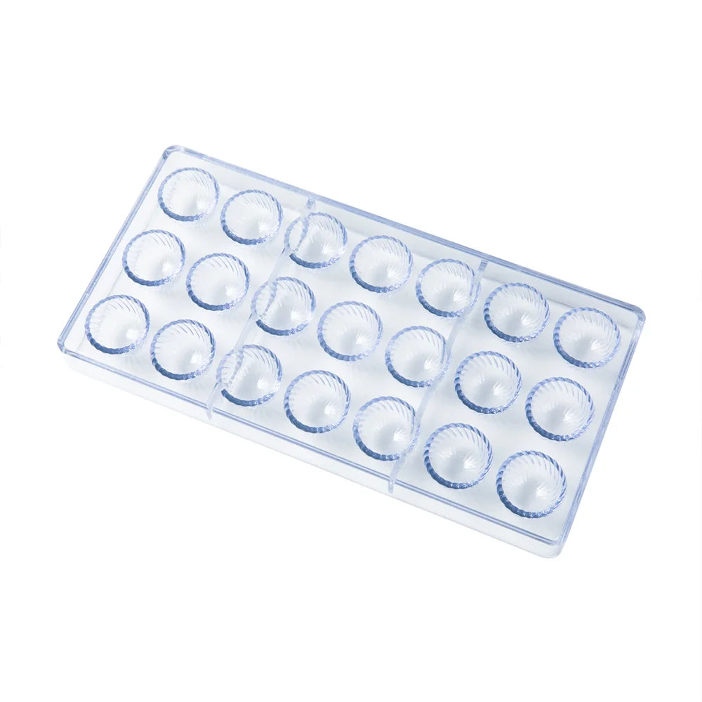 Restaurantware Pastry Tek 21-Compartment Swirled Dome Candy & Chocolate Mold, Polycarbonate - Restaurant Equipment and Smallwares - Canadian Distribution