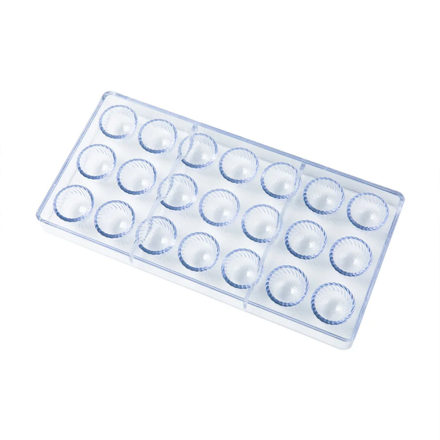 Restaurantware Pastry Tek 21-Compartment Swirled Dome Candy & Chocolate Mold, Polycarbonate - Restaurant Equipment and Smallwares - Canadian Distribution
