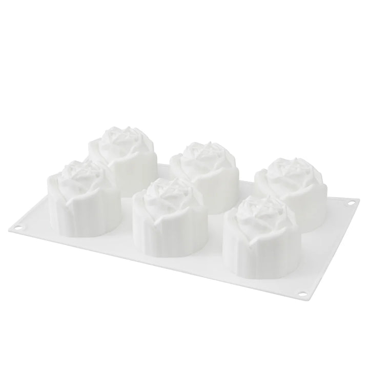 Restaurantware Pastry Tek 6-Compartment Silicone Rose Molds - Restaurant Equipment and Smallwares - Canadian Distribution