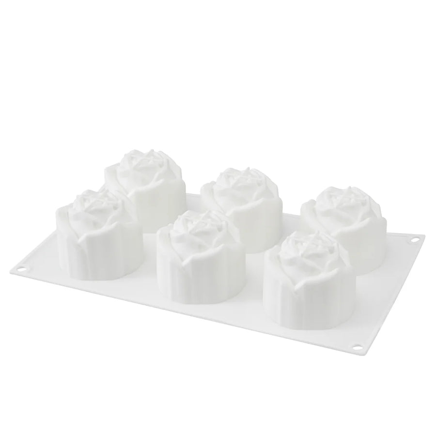 Restaurantware Pastry Tek 6-Compartment Silicone Rose Molds - Restaurant Equipment and Smallwares - Canadian Distribution