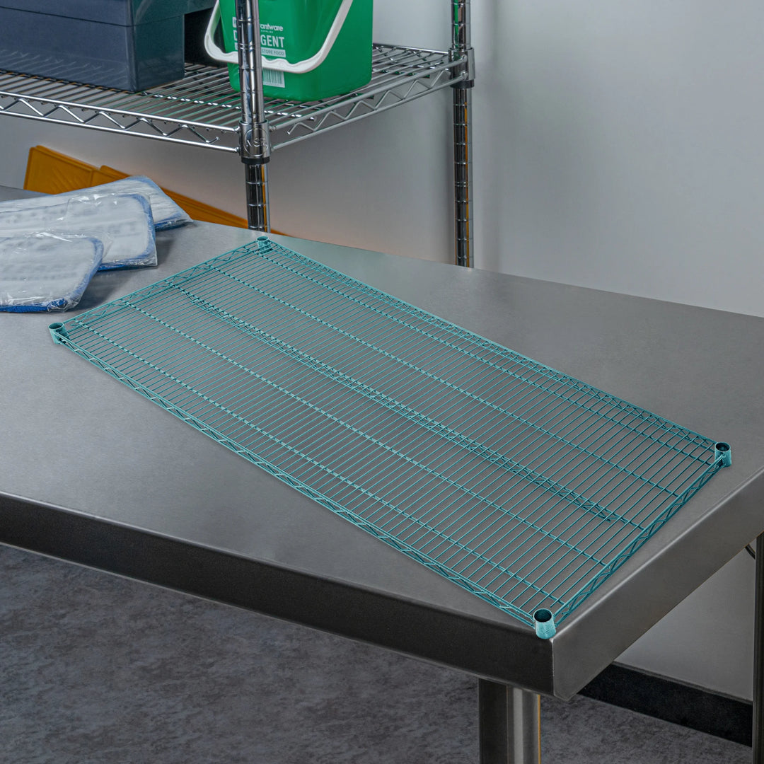 Restaurantware RW Base 24 x 60 Inch NSF Shelves, Green, Epoxy, Corrosion-Resistant - Restaurant Equipment and Smallwares - Canadian Distribution - Ships Free Within Canada on Orders Above CAD $199