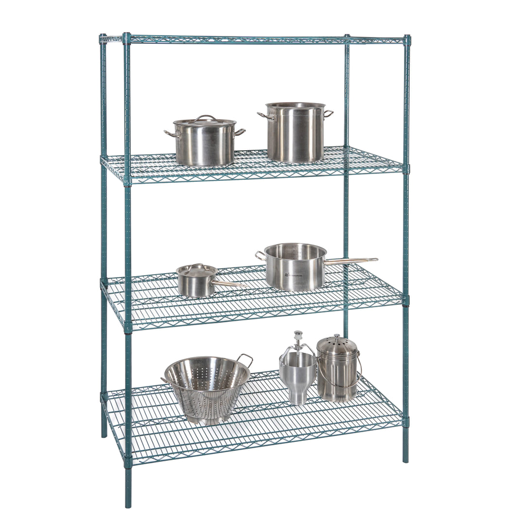 Restaurantware RW Base 24 x 48 Inch NSF Shelves, Green, Epoxy, Corrosion-Resistant - Restaurant Equipment and Smallwares - Canadian Distribution - Ships Free Within Canada on Orders Above CAD $199