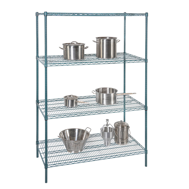 Restaurantware RW Base 24 x 48 Inch NSF Shelves, Green, Epoxy, Corrosion-Resistant - Restaurant Equipment and Smallwares - Canadian Distribution - Ships Free Within Canada on Orders Above CAD $199