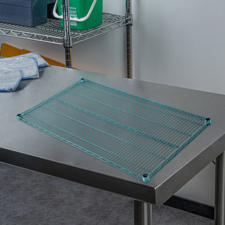 Restaurantware RW Base 24 x 48 Inch NSF Shelves, Green, Epoxy, Corrosion-Resistant - Restaurant Equipment and Smallwares - Canadian Distribution - Ships Free Within Canada on Orders Above CAD $199