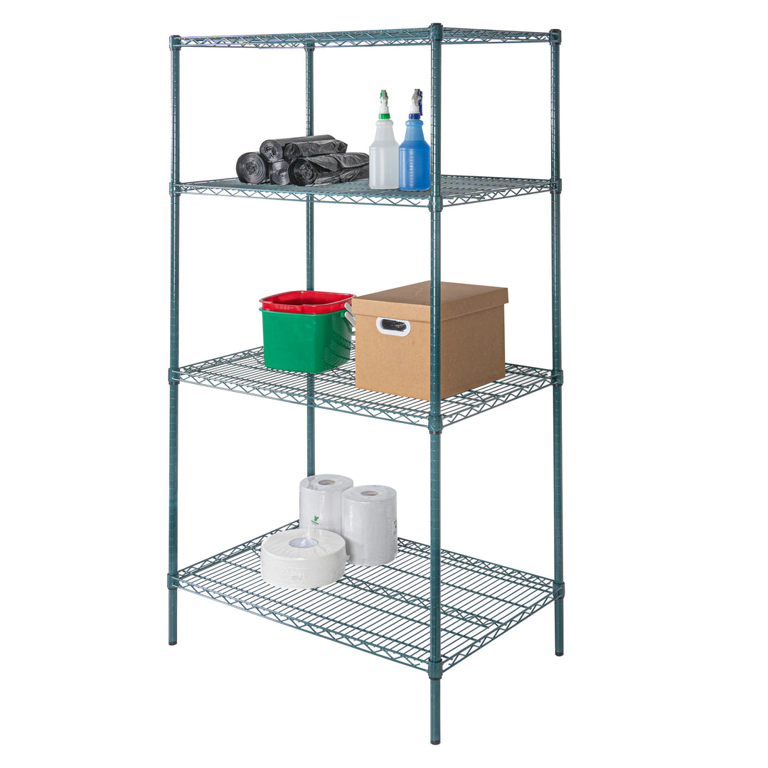 Restaurantware RW Base 24 x 36 Inch NSF Shelves, Green, Epoxy, Corrosion-Resistant - 4 Units/Case - Restaurant Equipment and Smallwares - Canadian Distribution - Ships Free Within Canada on Orders Above CAD $199