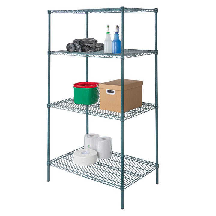 Restaurantware RW Base 24 x 36 Inch NSF Shelves, Green, Epoxy, Corrosion-Resistant - 4 Units/Case - Restaurant Equipment and Smallwares - Canadian Distribution - Ships Free Within Canada on Orders Above CAD $199