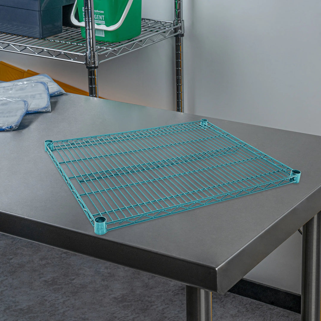 Restaurantware RW Base 24 x 30 Inch NSF Shelves, Green, Epoxy, Corrosion-Resistant - Restaurant Equipment and Smallwares - Canadian Distribution - Ships Free Within Canada on Orders Above CAD $199