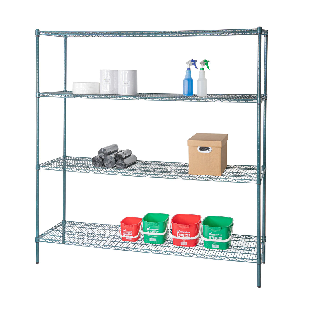 Restaurantware RW Base 18 x 72 Inch NSF Shelves, Green, Epoxy, Corrosion-Resistant - Restaurant Equipment and Smallwares - Canadian Distribution - Ships Free Within Canada on Orders Above CAD $199